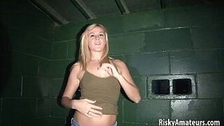 Hot girl next door plays with her sexy body outside porn video